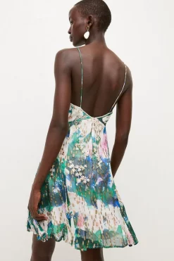 Best Pirce 🥰 Karen Millen Abstract Print Applique Detail Halter 👗 Dress - ivory 🎉 -Karen Millen Outlet store bkk01192 ivory xl 4