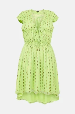 Buy ✨ Karen Millen Metallic Gathered Woven Mini 👗 Dress - lime 😉 10 Buy ✨ Karen Millen Metallic Gathered Woven Mini 👗 Dress - lime 😉 -Karen Millen Outlet store bkk01203 lime xl 3