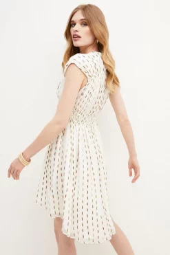Promo ⌛ Karen Millen Metallic Gathered Woven Mini 👗 Dress - white 🛒 9 Promo ⌛ Karen Millen Metallic Gathered Woven Mini 👗 Dress - white 🛒 -Karen Millen Outlet store bkk01204 white xl 2