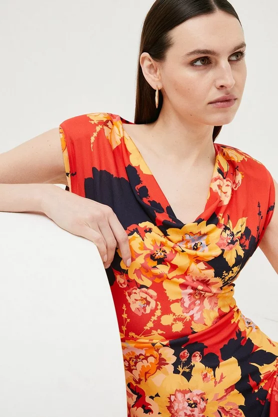 Best deal ๐ Karen Millen Floral Print Cowl Neck Jersey Crepe ๐ Dress - multi ๐ 5 Best deal ๐ Karen Millen Floral Print Cowl Neck Jersey Crepe ๐ Dress - multi ๐ - Image 3