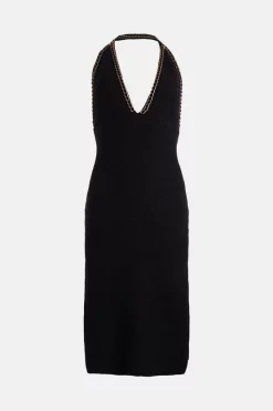 Buy 🤩 Karen Millen Chain Embellished Halter Neck Midi 👗 Dress - black 🔔 10 Buy 🤩 Karen Millen Chain Embellished Halter Neck Midi 👗 Dress - black 🔔 -Karen Millen Outlet store bkk01937 black xl 3