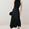 Cheapest ๐งจ Karen Millen Satin ๐ Skirt Sleeveless Rib Knit Mix Midi ๐ Dress ๐ 1 Cheapest ๐งจ Karen Millen Satin ๐ Skirt Sleeveless Rib Knit Mix Midi ๐ Dress ๐ -Karen Millen Outlet store bkk01954 black xl