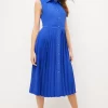 Coupon 👍 Karen Millen Soft Tailored Pleated Sleeveless 👚 Shirt Midi 👗 Dress 🔥 -Karen Millen Outlet store bkk01980 blue xl