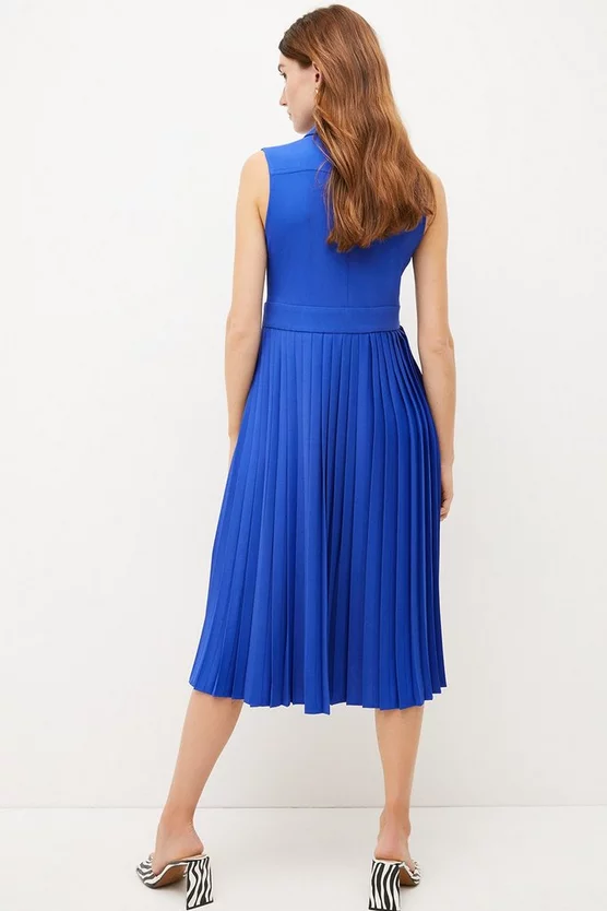 Coupon 👍 Karen Millen Soft Tailored Pleated Sleeveless 👚 Shirt Midi 👗 Dress 🔥 5 Coupon 👍 Karen Millen Soft Tailored Pleated Sleeveless 👚 Shirt Midi 👗 Dress 🔥 - Image 3