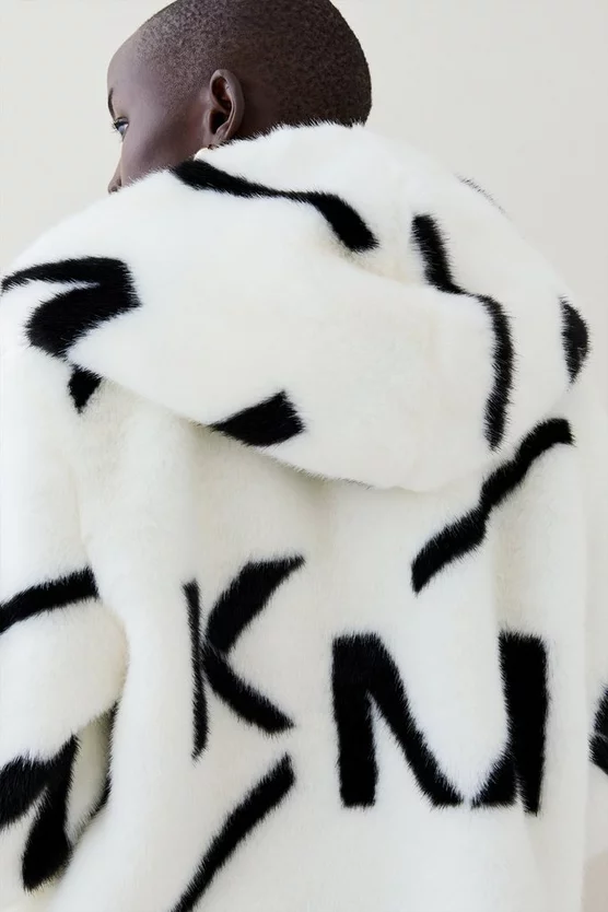 Best Sale ❤️ Karen Millen Km Logo Hooded Faux Fur 🧥 Coat - cream 🧨 4 Best Sale ❤️ Karen Millen Km Logo Hooded Faux Fur 🧥 Coat - cream 🧨 - Image 2
