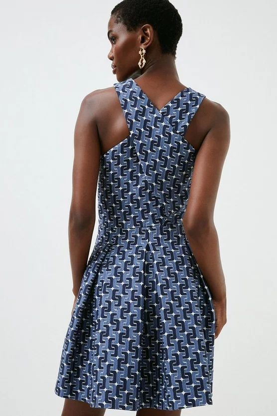 New ๐คฉ Karen Millen Chain Jacquard Halter Skater Mini ๐ Dress ๐ 5 New ๐คฉ Karen Millen Chain Jacquard Halter Skater Mini ๐ Dress ๐ - Image 3