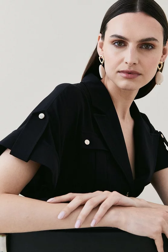 Best deal ๐คฉ Karen Millen Soft Tailored Pleated Colourblock ๐ Shirt Midi ๐ Dress ๐ 4 Best deal ๐คฉ Karen Millen Soft Tailored Pleated Colourblock ๐ Shirt Midi ๐ Dress ๐ - Image 2