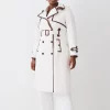 Hot Sale 👍 Karen Millen Plus Size Collar Detail Belted Trench 🧥 Coat - ivory 😍 1 Hot Sale 👍 Karen Millen Plus Size Collar Detail Belted Trench 🧥 Coat - ivory 😍 -Karen Millen Outlet store bkk02059 ivory xl