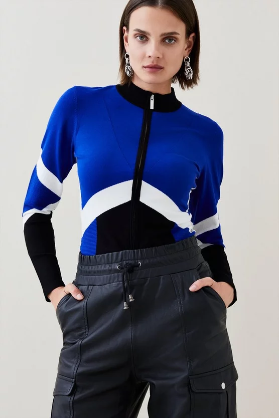 Top 10 ๐ Karen Millen Sporty Colour Block High Neck Knit Top โ 4 Top 10 ๐ Karen Millen Sporty Colour Block High Neck Knit Top โ - Image 2