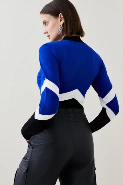 Top 10 ๐ Karen Millen Sporty Colour Block High Neck Knit Top โ 10 Top 10 ๐ Karen Millen Sporty Colour Block High Neck Knit Top โ -Karen Millen Outlet store bkk02074 cobalt xl 2