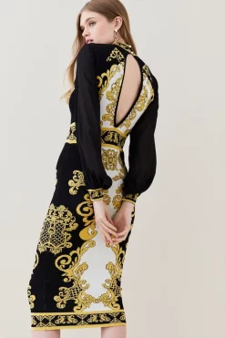 Brand new 👏 Karen Millen All Over Baroque Jacquard Knit Midi 👗 Dress - natural 🧨 -Karen Millen Outlet store bkk02110 natural xl 2