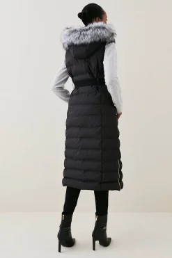 Discount 🔔 Karen Millen Belted Puffer Faux Fur Maxi Hooded Gilet 😀 10 Discount 🔔 Karen Millen Belted Puffer Faux Fur Maxi Hooded Gilet 😀 -Karen Millen Outlet store bkk02133 black xl 2