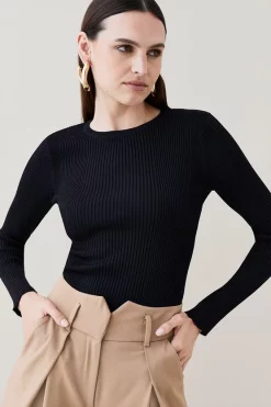 Best Pirce ๐ Karen Millen Rib Crew Neck Knit Jumper โจ
