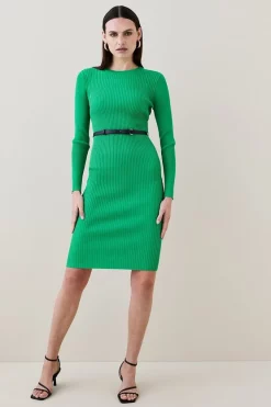 Top 10 ❤️ Karen Millen Rib Knitted Midi Belted 👗 Dress 🔥 -Karen Millen Outlet store bkk02297 green xl 4