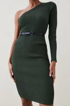 Brand new ๐ Karen Millen One Shoulder Rib Knit Belted Mini ๐ Dress ๐ 12 Brand new ๐ Karen Millen One Shoulder Rib Knit Belted Mini ๐ Dress ๐ -Karen Millen Outlet store bkk02302 forest xl 4