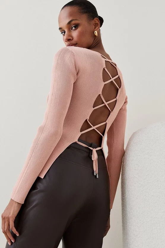 New โค๏ธ Karen Millen Lace Back Rib Knit Top ๐ฅ 5 New โค๏ธ Karen Millen Lace Back Rib Knit Top ๐ฅ - Image 3