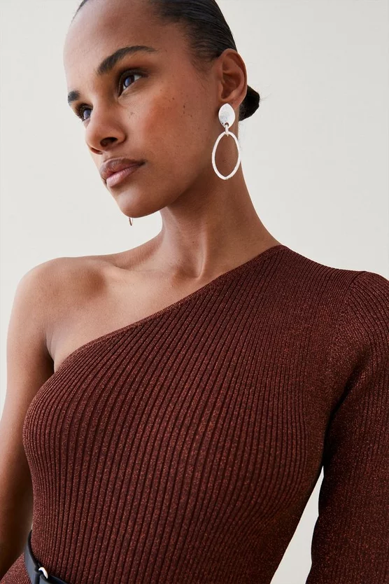 Top 10 🎉 Karen Millen One Shoulder Rib Knit Belted Mini 👗 Dress ✨ 4 Top 10 🎉 Karen Millen One Shoulder Rib Knit Belted Mini 👗 Dress ✨ - Image 2