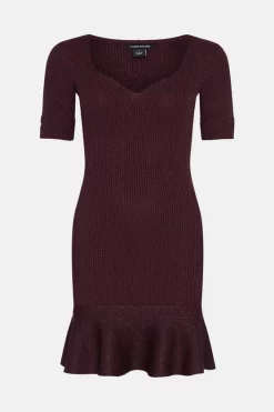 Best Pirce ❤️ Karen Millen Sweetheart Neck Rib Knit Mini 👗 Dress 🤩 11 Best Pirce ❤️ Karen Millen Sweetheart Neck Rib Knit Mini 👗 Dress 🤩 -Karen Millen Outlet store bkk02309 burgundy xl 3