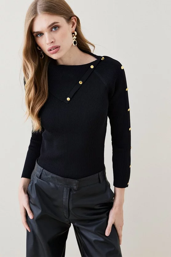 Best Sale โญ Karen Millen Envelope Neck Rib Knit Top ๐ 4 Best Sale โญ Karen Millen Envelope Neck Rib Knit Top ๐ - Image 2