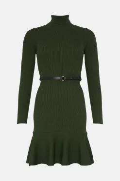 Best Sale 😉 Karen Millen Knitted Roll Neck Belted Flippy Hem Mini 👗 Dress 🔥 11 Best Sale 😉 Karen Millen Knitted Roll Neck Belted Flippy Hem Mini 👗 Dress 🔥 -Karen Millen Outlet store bkk02320 forest xl 3