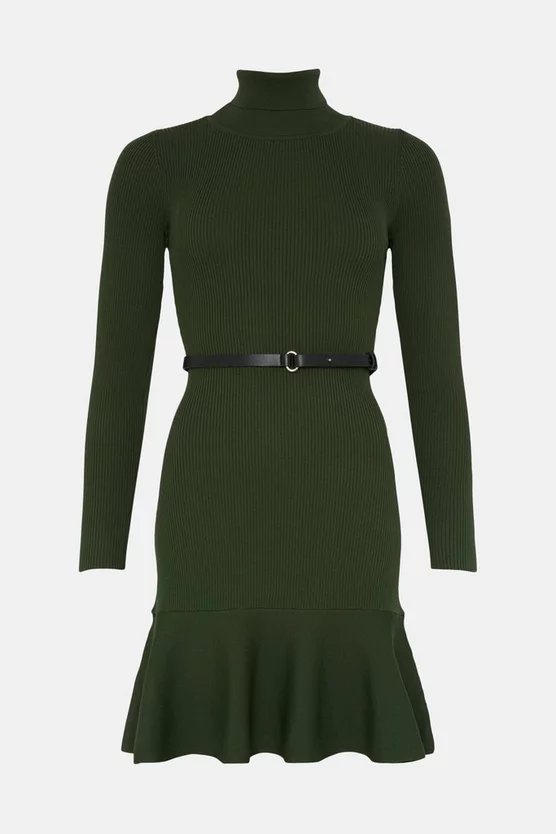 Best Sale 😉 Karen Millen Knitted Roll Neck Belted Flippy Hem Mini 👗 Dress 🔥 6 Best Sale 😉 Karen Millen Knitted Roll Neck Belted Flippy Hem Mini 👗 Dress 🔥 - Image 4