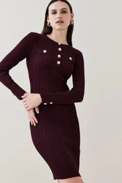 Best reviews of ✔️ Karen Millen Military Trim Rib Knitted Mini 👗 Dress 🎁
