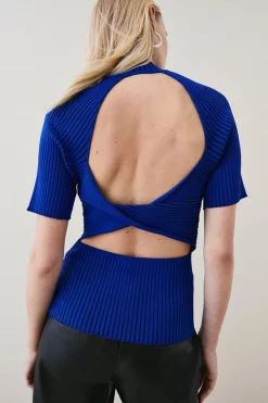 Best reviews of ✔️ Karen Millen Twist Back Reverse Knit Top ❤️