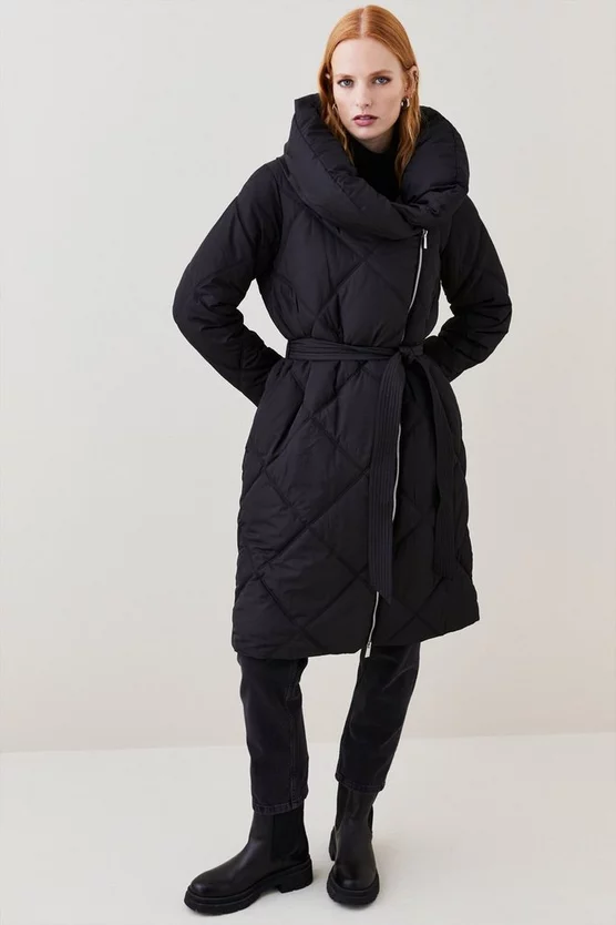 Buy ⭐ Karen Millen Long Quilted Shawl Collar Puffer 🧥 Coat ✨ 3 Buy ⭐ Karen Millen Long Quilted Shawl Collar Puffer 🧥 Coat ✨