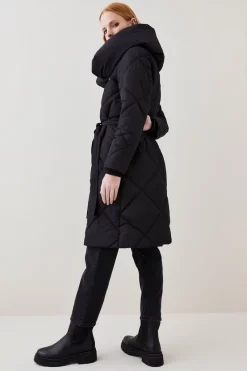 Buy ⭐ Karen Millen Long Quilted Shawl Collar Puffer 🧥 Coat ✨ 11 Buy ⭐ Karen Millen Long Quilted Shawl Collar Puffer 🧥 Coat ✨ -Karen Millen Outlet store bkk02419 black xl 2
