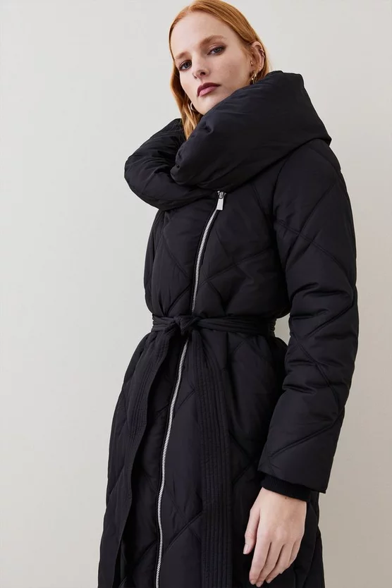 Buy ⭐ Karen Millen Long Quilted Shawl Collar Puffer 🧥 Coat ✨ 7 Buy ⭐ Karen Millen Long Quilted Shawl Collar Puffer 🧥 Coat ✨ - Image 5