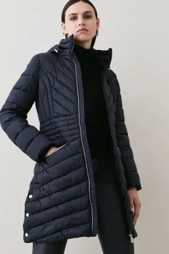Cheap 😉 Karen Millen Lightweight Puffer Packable Midi 🧥 Coat 🛒 13 Cheap 😉 Karen Millen Lightweight Puffer Packable Midi 🧥 Coat 🛒 -Karen Millen Outlet store bkk02421 black xl 4