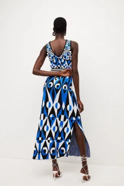 Coupon 😉 Karen Millen Embellished Geo Jacquard Maxi 👗 Dress 🤩 -Karen Millen Outlet store bkk02496 cobalt xl 2