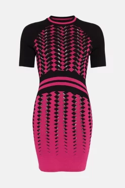 Cheap ๐ Karen Millen Faded Geo Knitted Bodycon Mini ๐ Dress - pink ๐ 11 Cheap ๐ Karen Millen Faded Geo Knitted Bodycon Mini ๐ Dress - pink ๐ -Karen Millen Outlet store bkk02499 pink xl 3