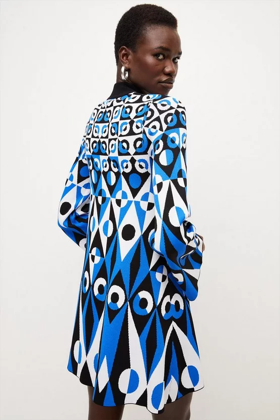 Best Pirce ✔️ Karen Millen Embellished Geo Jacquard Swing Mini 👗 Dress 😍 5 Best Pirce ✔️ Karen Millen Embellished Geo Jacquard Swing Mini 👗 Dress 😍 - Image 3