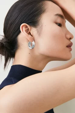 Flash Sale 🌟 Karen Millen Silver Plated Stainless Steel Hoops 🥰