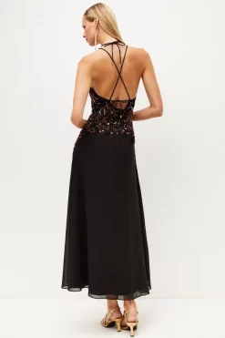 Buy ⭐ Karen Millen Embellished Bodice Woven Maxi 👗 Dress - black 🎉 -Karen Millen Outlet store bkk02682 black xl 2