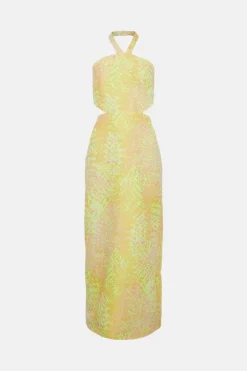 Buy π Karen Millen Animal Jacquard Halter Column Midaxi π Dress - yellow π 10 Buy π Karen Millen Animal Jacquard Halter Column Midaxi π Dress - yellow π -Karen Millen Outlet store bkk02711 yellow xl 3