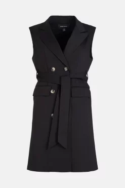 Deals 😍 Karen Millen Cotton Sateen Sleeveless Belted Mini 👗 Dress 🤩 -Karen Millen Outlet store bkk02845 black xl 3