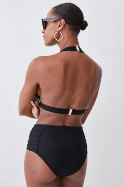 Deals 🤩 Karen Millen Bandage Sheer Stripe 👙 Bikini Bottoms 😀 -Karen Millen Outlet store bkk02908 black xl 2