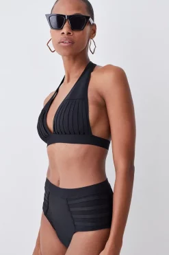 Deals 🤩 Karen Millen Bandage Sheer Stripe 👙 Bikini Bottoms 😀 -Karen Millen Outlet store bkk02908 black xl 4