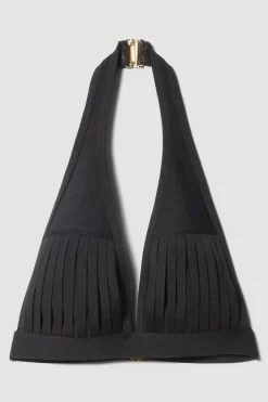 Discount ๐ Karen Millen Bandage Sheer Stripe Halter Neck Top ๐ 12 Discount ๐ Karen Millen Bandage Sheer Stripe Halter Neck Top ๐ -Karen Millen Outlet store bkk02915 black xl 3