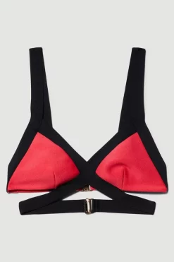 Buy 🤩 Karen Millen Bandage Colour Block Strappy 👙 Bikini Top 👍 -Karen Millen Outlet store bkk02916 coral xl 3