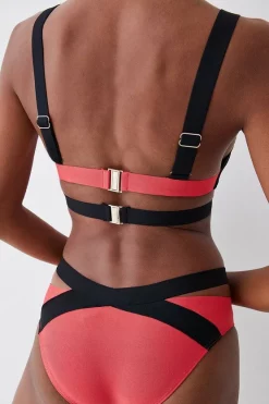 Buy 🤩 Karen Millen Bandage Colour Block Strappy 👙 Bikini Top 👍 -Karen Millen Outlet store bkk02916 coral xl 5