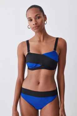 Cheapest 🤩 Karen Millen Bandage Colour Block Bandeau 👙 Bikini Top - cobalt 🎁