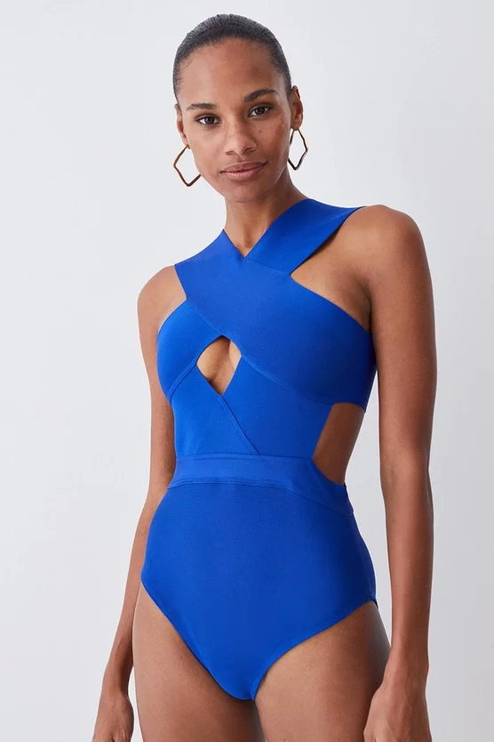 Cheapest โญ Karen Millen Bandage Textured Cross Front ๐ฉฑ Swimsuit ๐ฅ 3 Cheapest โญ Karen Millen Bandage Textured Cross Front ๐ฉฑ Swimsuit ๐ฅ