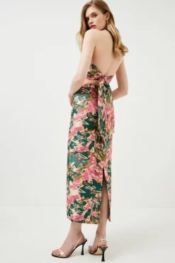 Brand new 👏 Karen Millen Floral Jacquard Halter Column Midaxi 👗 Dress 🛒 12 Brand new 👏 Karen Millen Floral Jacquard Halter Column Midaxi 👗 Dress 🛒 -Karen Millen Outlet store bkk02935 floral xl 4