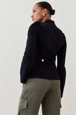 Flash Sale 😍 Karen Millen Military Zip Front Ponte Jersey Blazer ⭐ -Karen Millen Outlet store bkk02947 black xl 2