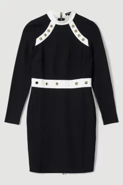 Hot Sale 😀 Karen Millen Rivet Detail Ponte Jersey Mini 👗 Dress 🎉 11 Hot Sale 😀 Karen Millen Rivet Detail Ponte Jersey Mini 👗 Dress 🎉 -Karen Millen Outlet store bkk02949 black xl 3