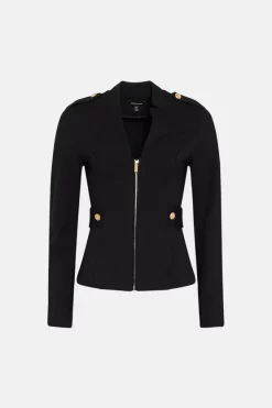 Top 10 โค๏ธ Karen Millen Military Zip Front Ponte Jersey Blazer ๐ 14 Top 10 โค๏ธ Karen Millen Military Zip Front Ponte Jersey Blazer ๐ -Karen Millen Outlet store bkk02956 black xl 3