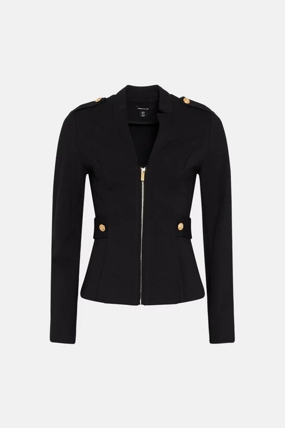 Top 10 โค๏ธ Karen Millen Military Zip Front Ponte Jersey Blazer ๐ 6 Top 10 โค๏ธ Karen Millen Military Zip Front Ponte Jersey Blazer ๐ - Image 4